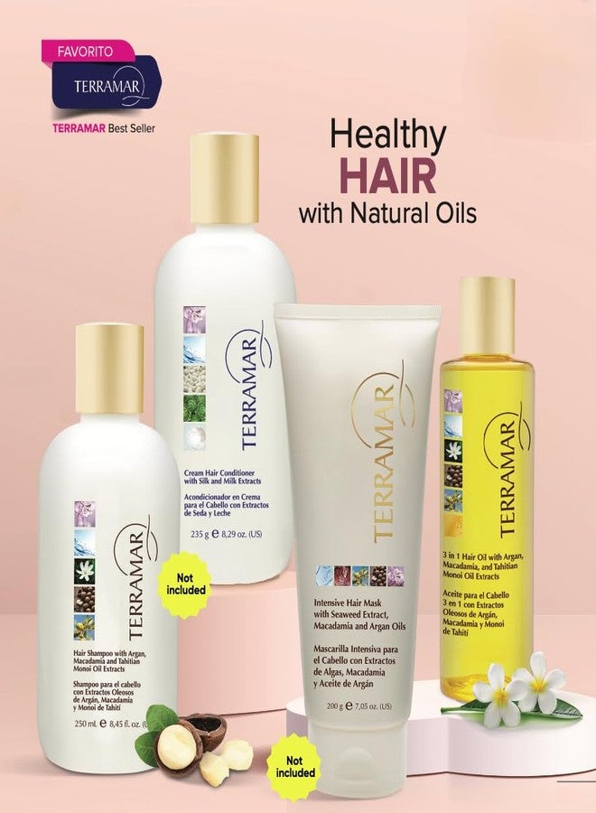 Terramar 3 in 1 Hair Oil (98ml / 3.31 fl Oz) - with Argan, Macadamia, Monoi - Nourishes, Smooths Frizz, Adds Shine, Lightweight for All Hair - Image 5